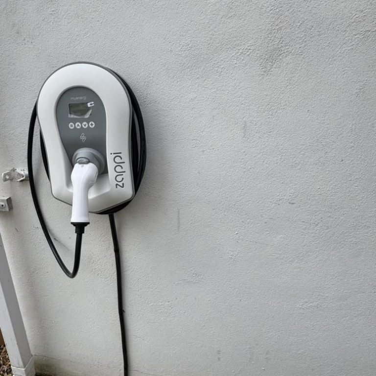 Ev charger fitted white zap in Goodwood
